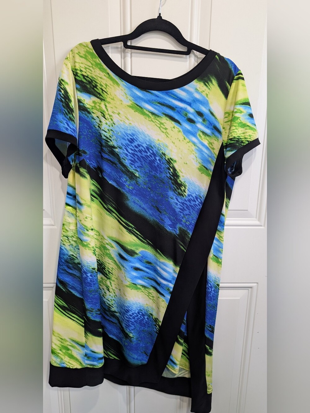 Joseph Ribkoff Premium Abstract Print Asymmetrical Shift Dress Size 12